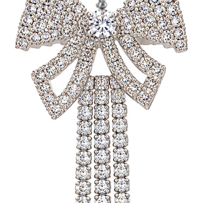 Ribbon Spark — Silver Tone: cropped detail 1 of the ornament from the supplied photograph; U-shaped clip excluded