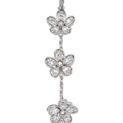 Floral Linelet — Silver Tone: cropped detail 1 of the ornament from the supplied photograph; U-shaped clip excluded