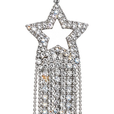 Open Star — Silver Tone: cropped detail 1 of the ornament from the supplied photograph; U-shaped clip excluded