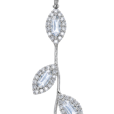 Leaf Vine — Silver Tone: cropped detail 1 of the ornament from the supplied photograph; U-shaped clip excluded