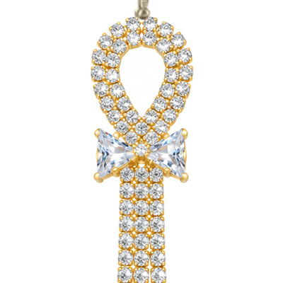 Looped Rain — Gold Tone: cropped detail 1 of the ornament from the supplied photograph; U-shaped clip excluded