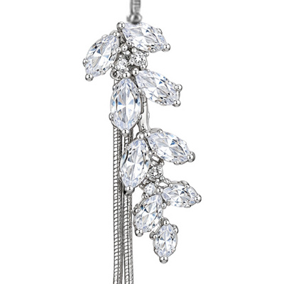 Leaf Whispers — Silver Tone: cropped detail 1 of the ornament from the supplied photograph; U-shaped clip excluded