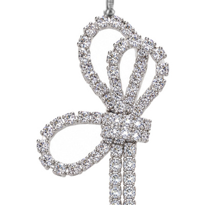 Looped Bow — Silver Tone: cropped detail 1 of the ornament from the supplied photograph; U-shaped clip excluded