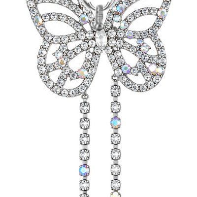 Butterfly Outline — Silver Tone: cropped detail 1 of the ornament from the supplied photograph; U-shaped clip excluded