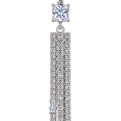 Longline Rain — Silver Tone: cropped detail 1 of the ornament from the supplied photograph; U-shaped clip excluded