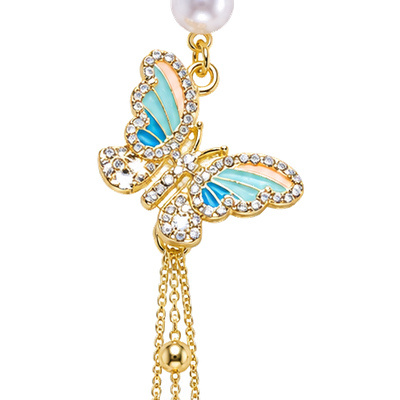 Iridescent Butterfly — Gold Tone: cropped detail 1 of the ornament from the supplied photograph; U-shaped clip excluded