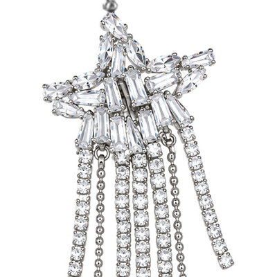 Crown Fringe — Silver Tone: cropped detail 1 of the ornament from the supplied photograph; U-shaped clip excluded