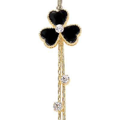 Midnight Clover — Gold Tone: cropped detail 1 of the ornament from the supplied photograph; U-shaped clip excluded