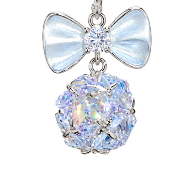 Blue Ribbon — Silver Tone: cropped detail 1 of the ornament from the supplied photograph; U-shaped clip excluded