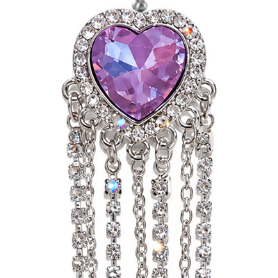 Violet Heart — Silver Tone: cropped detail 1 of the ornament from the supplied photograph; U-shaped clip excluded