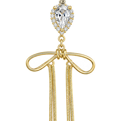 Fine Bow — Gold Tone: cropped detail 1 of the ornament from the supplied photograph; U-shaped clip excluded
