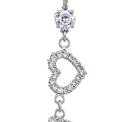Linked Hearts — Silver Tone: cropped detail 1 of the ornament from the supplied photograph; U-shaped clip excluded