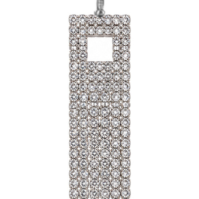 Linear Veil — Silver Tone: cropped detail 1 of the ornament from the supplied photograph; U-shaped clip excluded