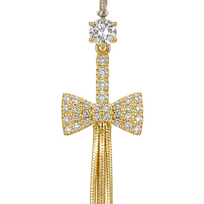 Golden Ribbon — Gold Tone: cropped detail 1 of the ornament from the supplied photograph; U-shaped clip excluded