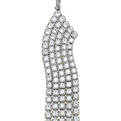 Tapered Veil — Silver Tone: cropped detail 1 of the ornament from the supplied photograph; U-shaped clip excluded