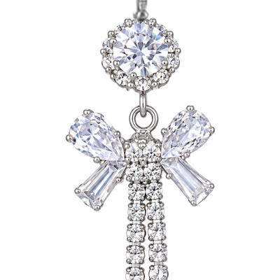 Ribbon Line — Silver Tone: cropped detail 1 of the ornament from the supplied photograph; U-shaped clip excluded