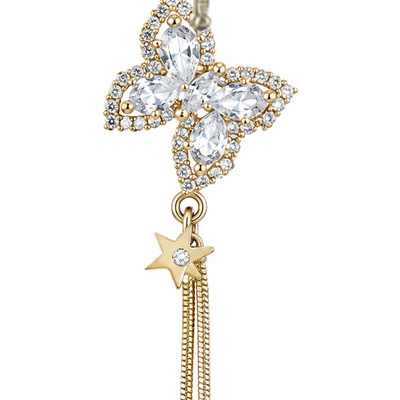 Golden Butterfly Line — Gold Tone: cropped detail 1 of the ornament from the supplied photograph; U-shaped clip excluded